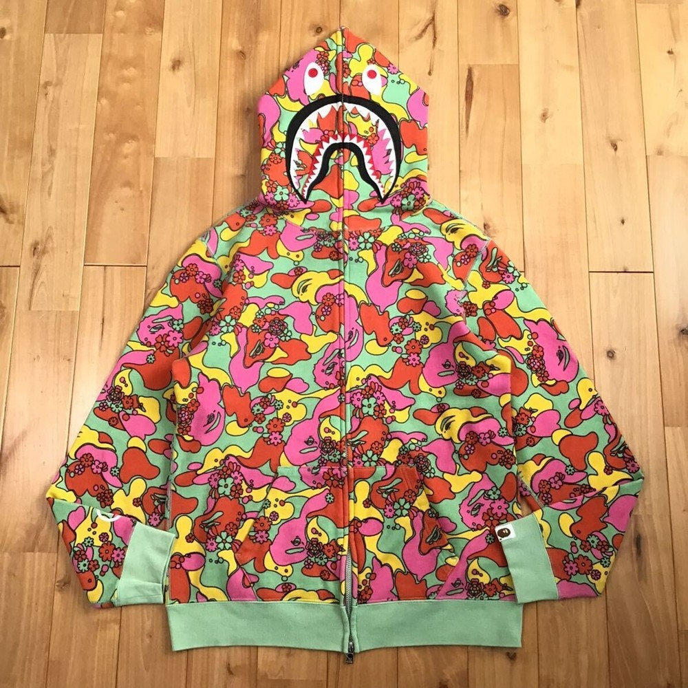 BAPE Shark full zip hoodie ABC camo flower ladies A Bathing Ape Size S