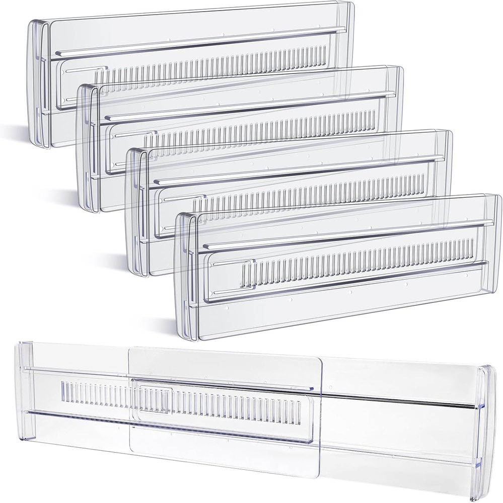 Drawer Dividers, 4 Pack Adjustable Drawer Organizers 3.2