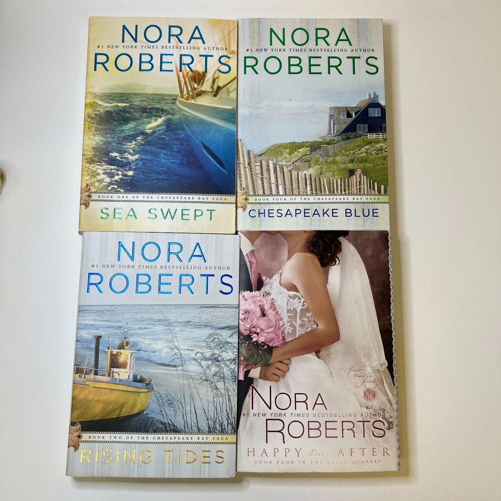 Chesapeake Bay Series Lot x 4 Nora Roberts Chesapeake Blue, Sea Swept, Happily..