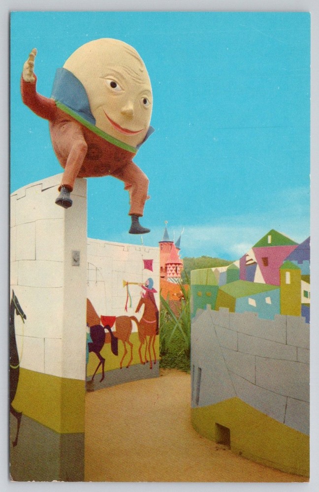 Vintage 1960 Humpty Dumpty Storybook Land Postcard Nursery Rhyme Fantasy