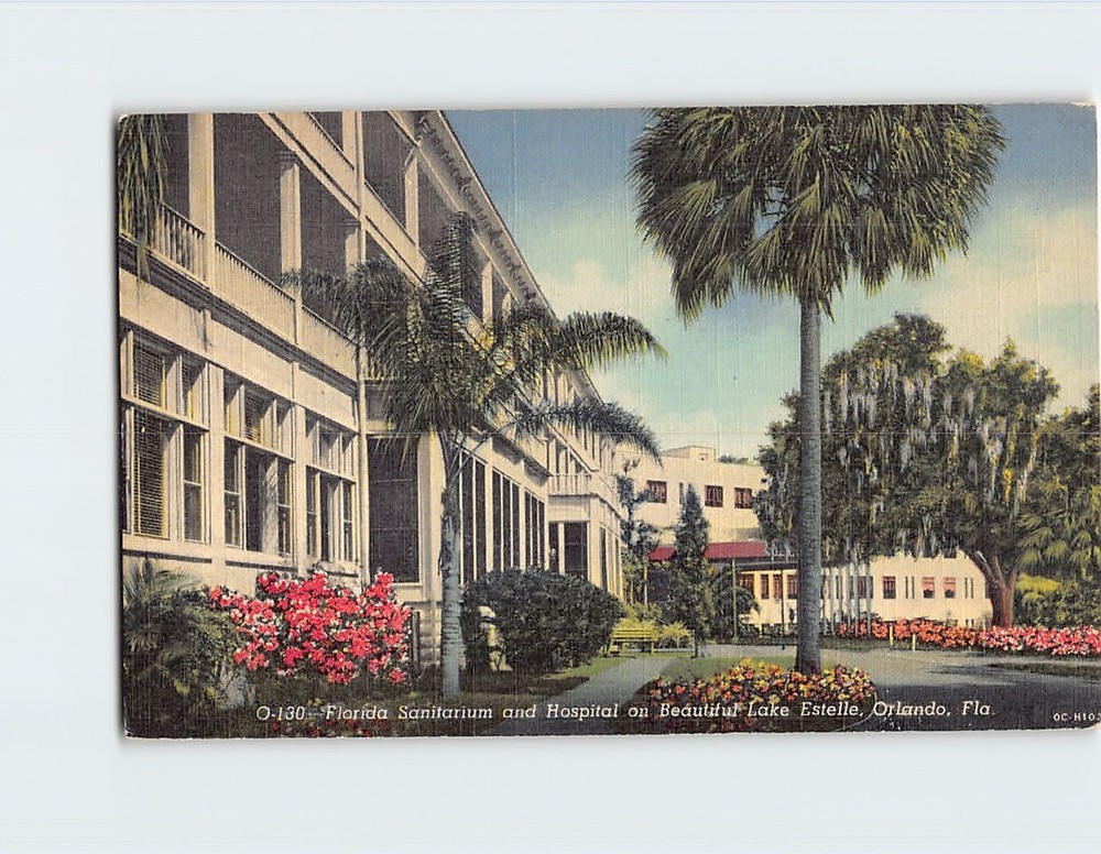 Postcard Florida Sanitarium and Hospital on Lake Estelle Orlando Florida USA