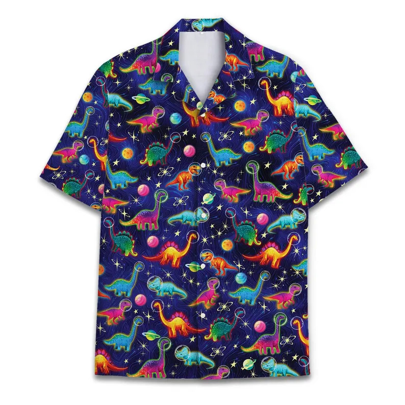 Dinosaur Space Hawaii Shirt Funny Men Women Aloha Beach Vacation
