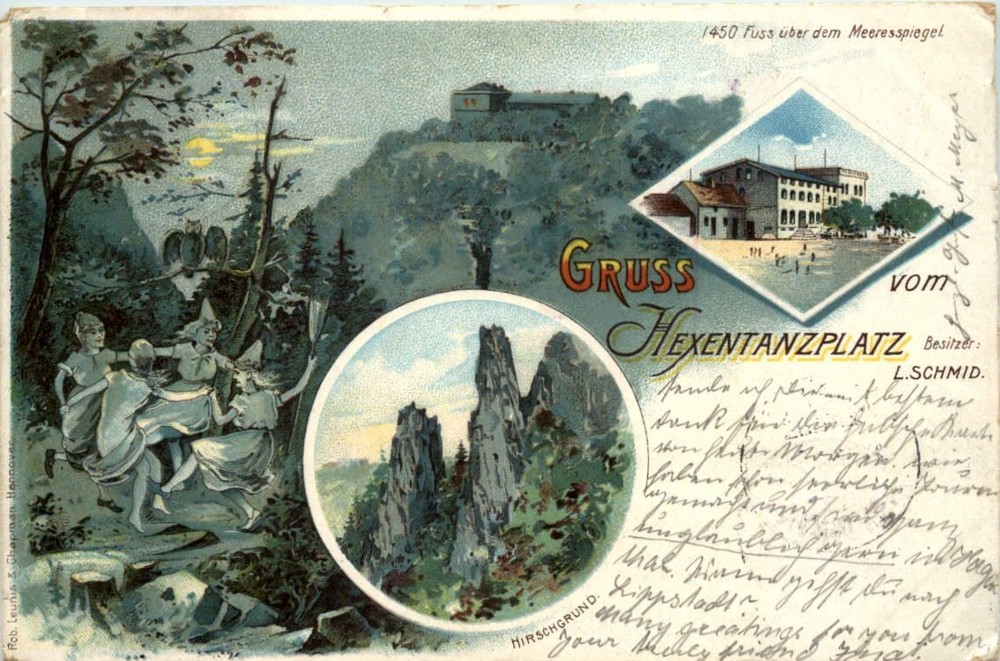 Greetings from the Hexentanzplatz near Thale - Litho -652520
