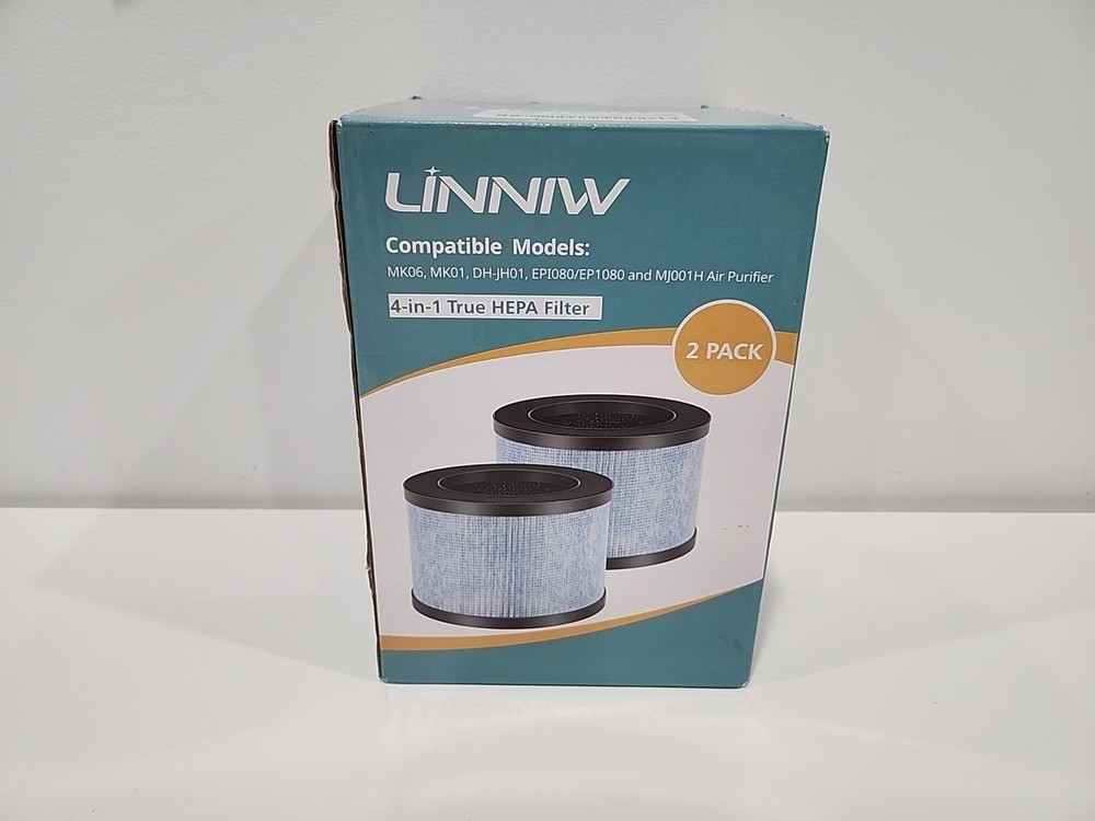 4 in 1 Linniw True HEPA Replacement Filter 2 pack MK06, MK01, MJ001H