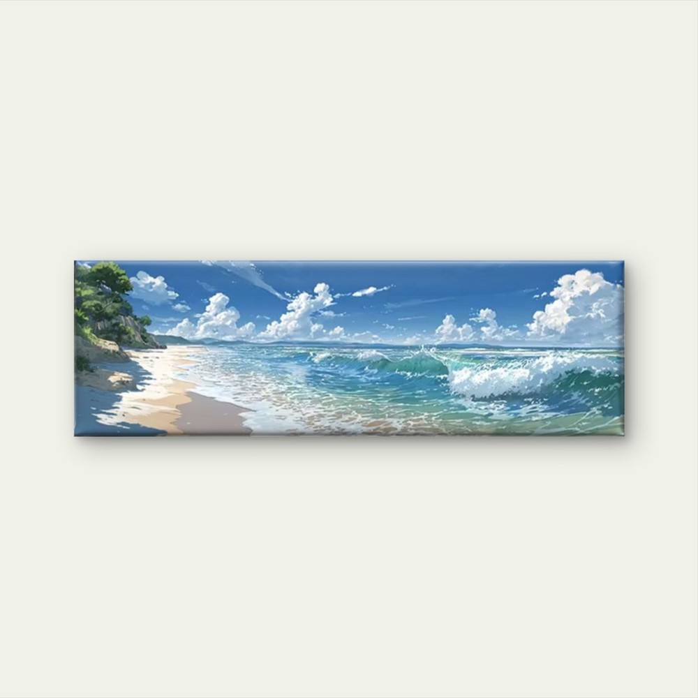 Panoramic  Ocean Beach Landscape Painting Canvas Print Wall Art Home Decor