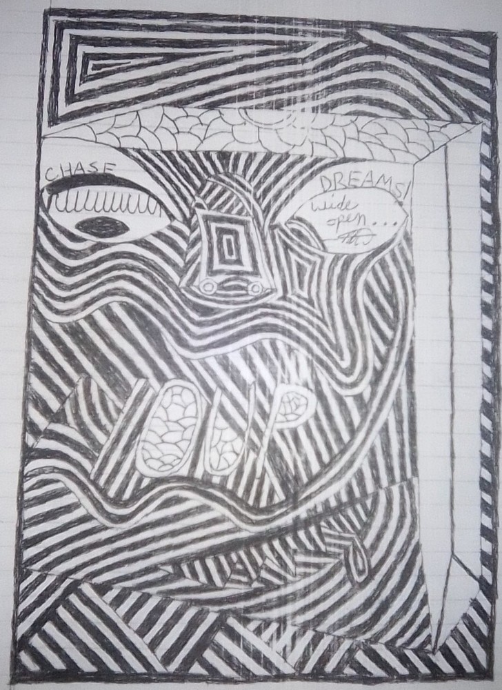 060Abstract Art Drawings with colored pencils (Print) Others Sold Series Are B&W