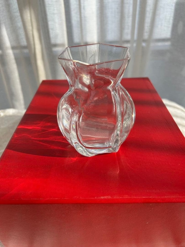 Baccarat Corolle Crystal Vase Figurine Clear Made in France