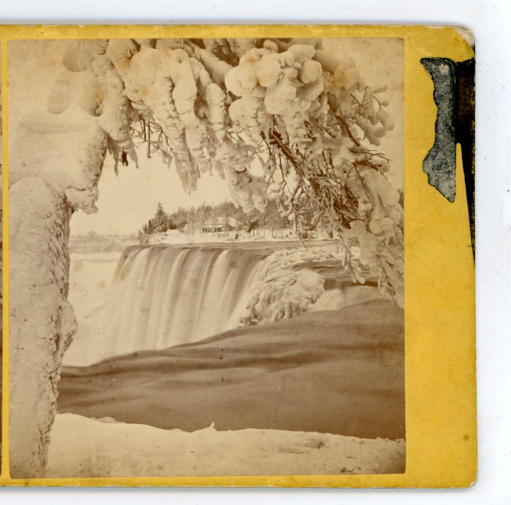 American Falls through Ice Arch Niagara Falls NY Rowell Stereoview