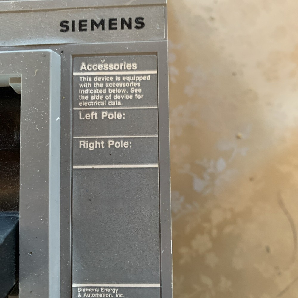 FXD63B150 Siemens Circuit Breaker 150A 3P 600V 3PH No Label Pic Amp 3 Pole Used.