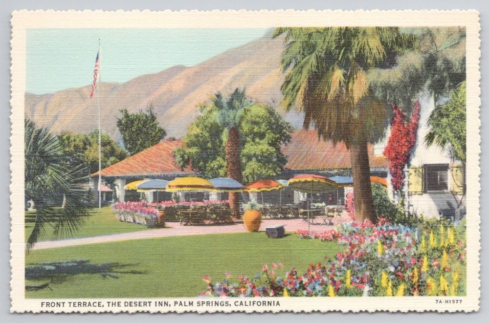 Vintage Linen Postcard The Desert Inn Palm Springs CA Stephen H. Willard 1937