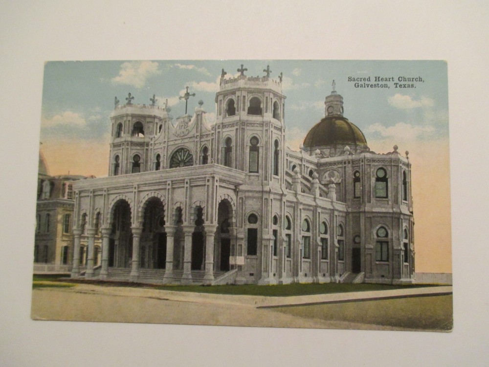 Galveston Texas Postcard Sacred Heart Church TX
