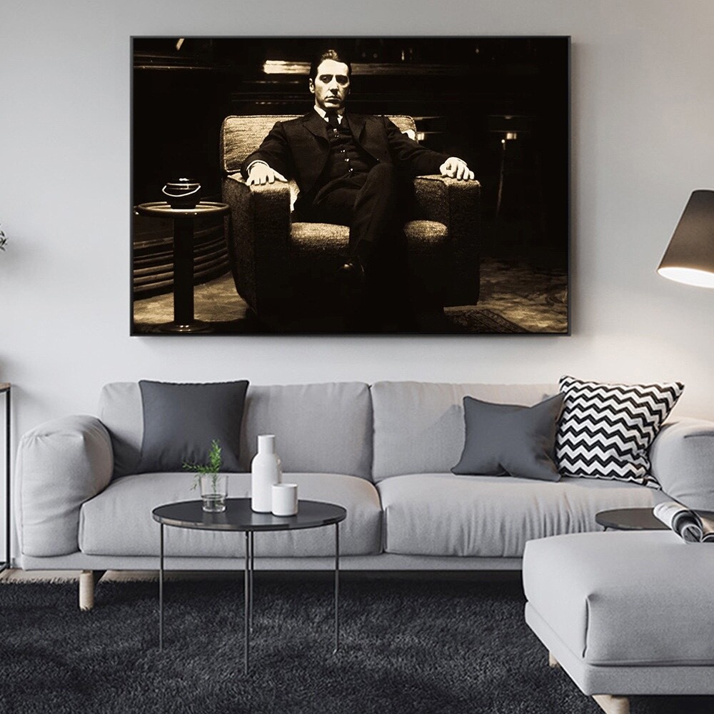 Godfather Al Pacino portrait movie canvas poster picture wall art home decor