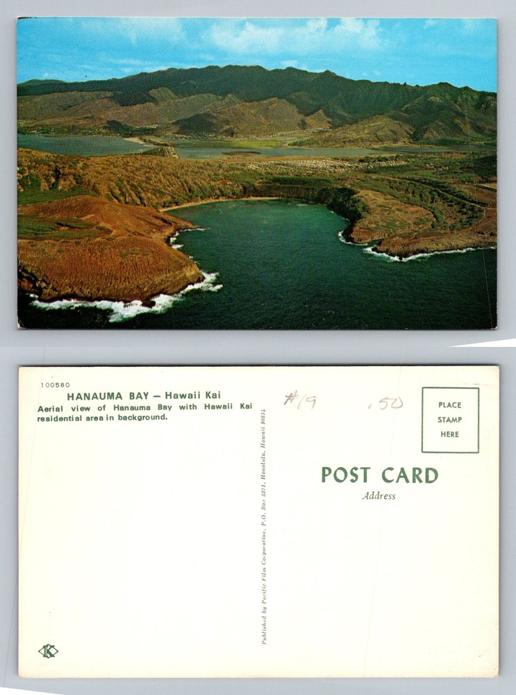 Honolulu, HI-Hawaii, Aerial Hanauma Bay Kai Scenic Coastal View Vintage Postcard