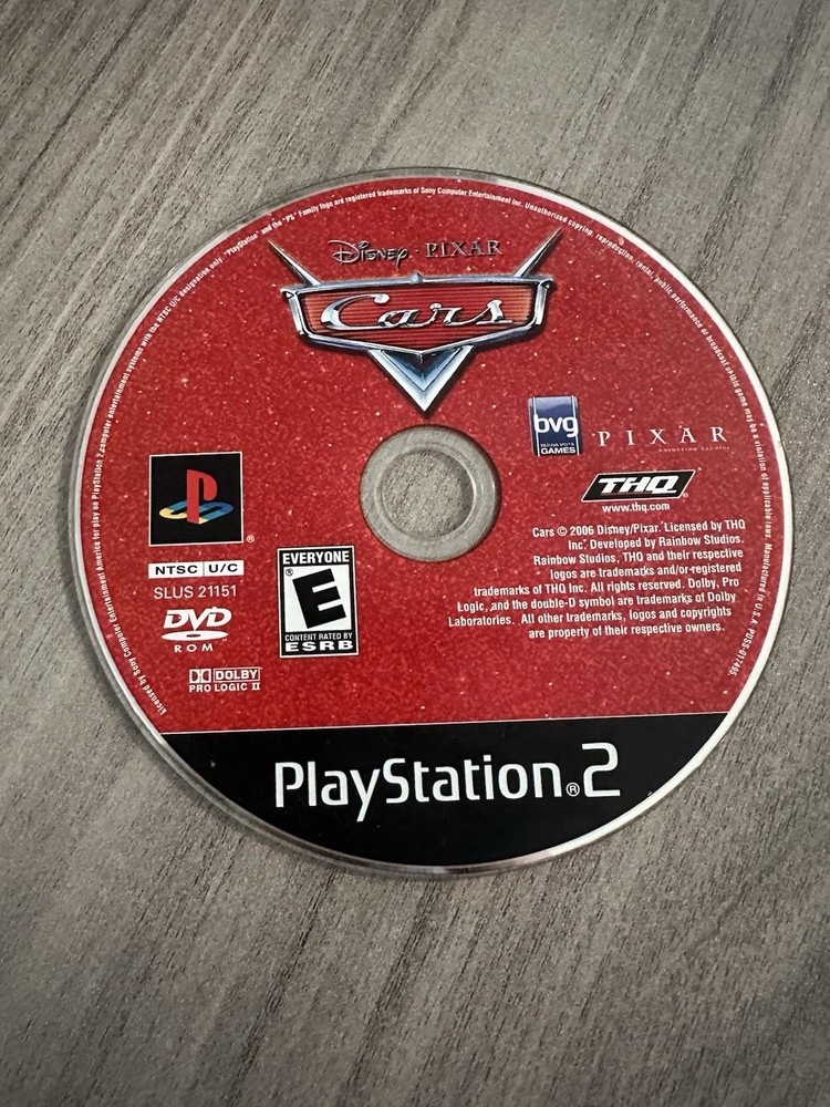 Cars (Sony PlayStation 2, 2006) Disc Only