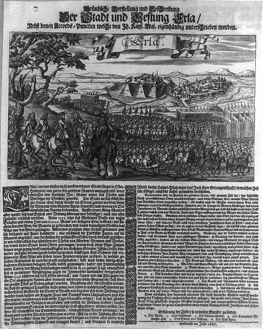 Eger Hungary 1687 Siege of Erla Fortress Troops Generals Horseback Print