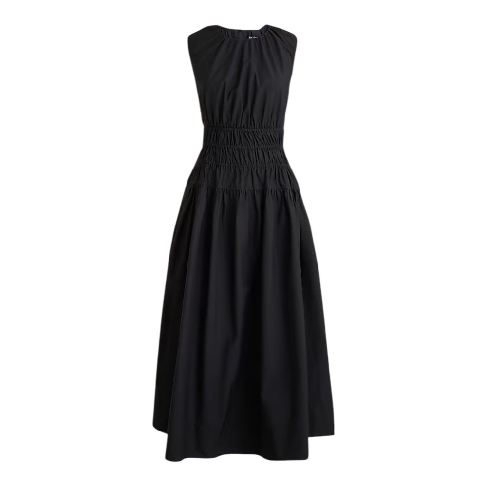 J Crew Black Sleeveless Hyacinth Dress in Cotton Poplin Womens size XXL Midi