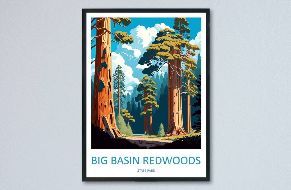 Big Basin Redwoods State Park Travel Print Wall Art Big Basin Redwoods Wall