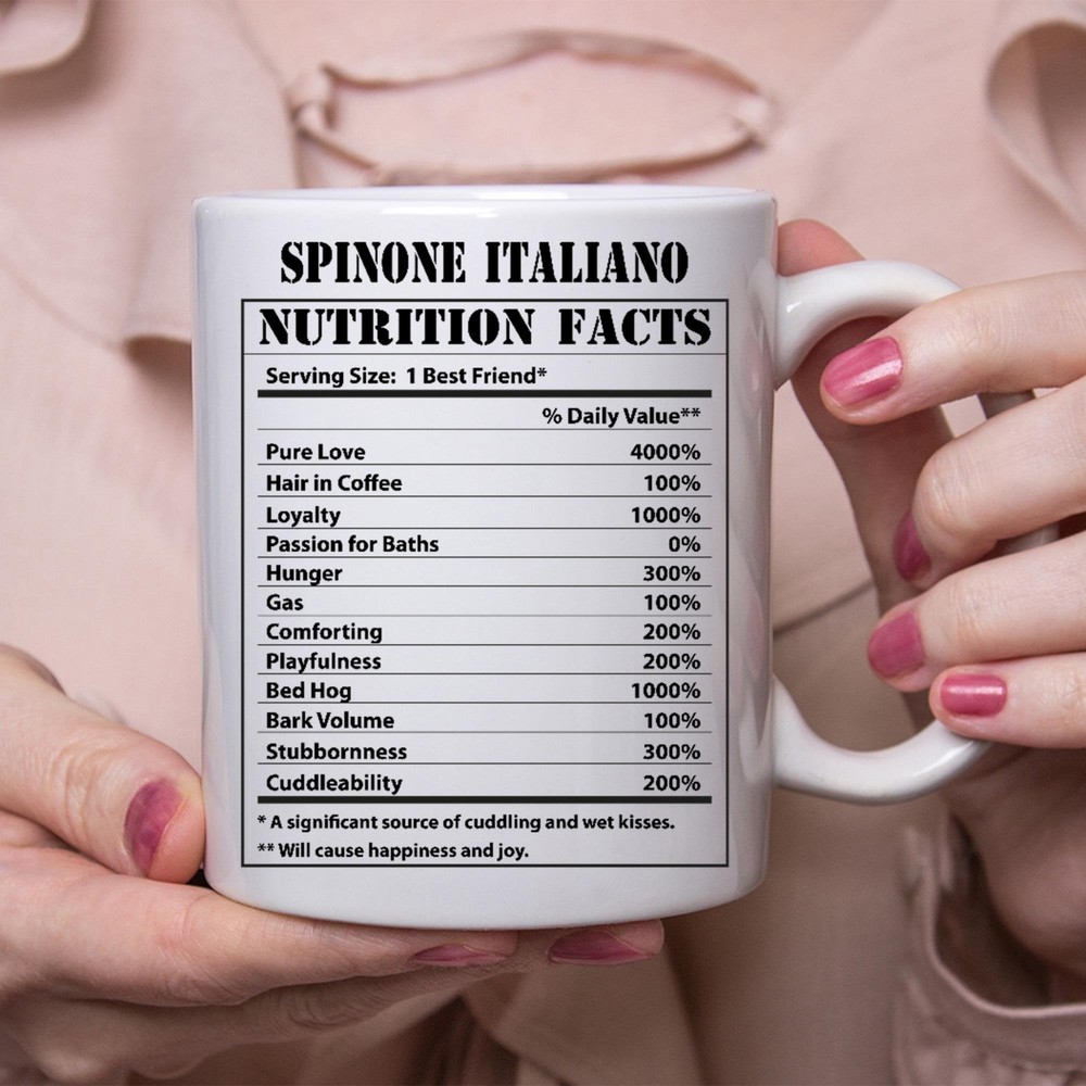 Spinone Italiano Dog Lover Gift Nutrition Facts Coffee Mug