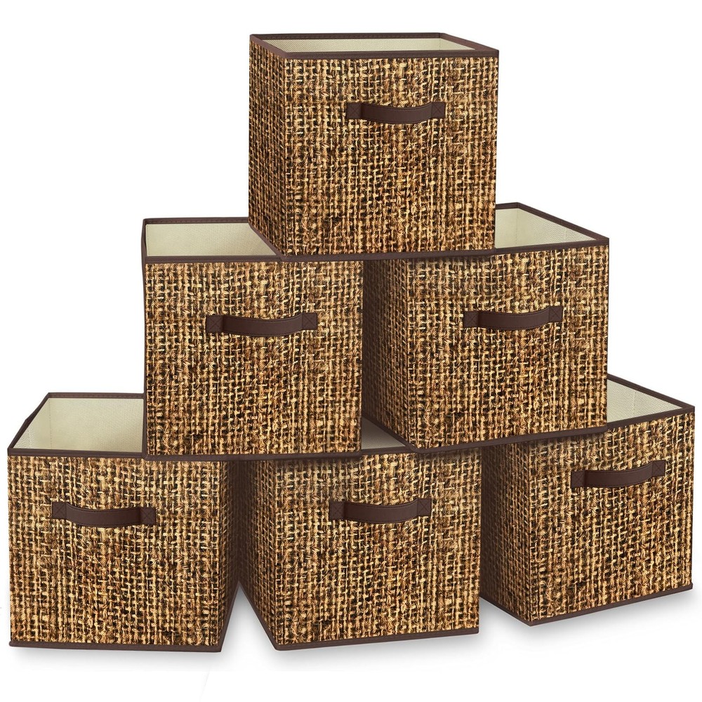 11x11 Collapsible Fabric Cube Storage Bins with Dual Handles