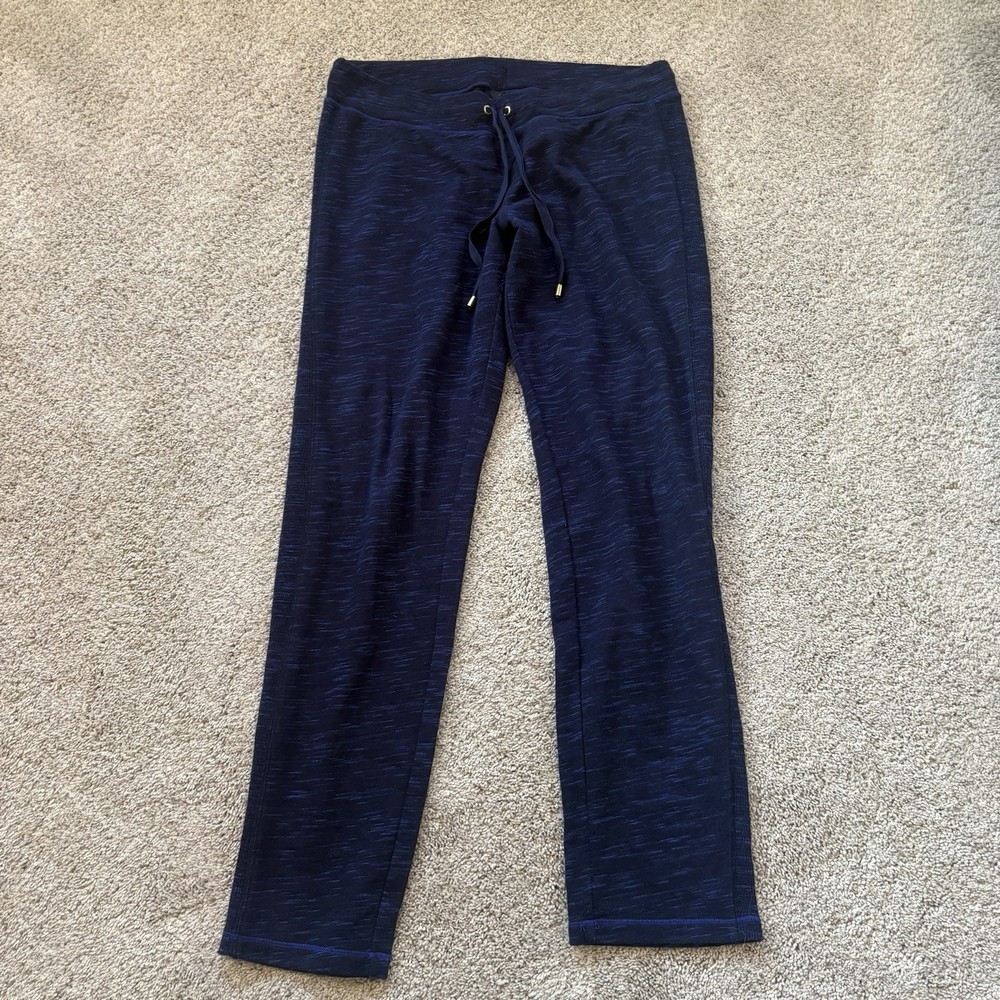 Tommy Hilfiger Women's Navy Blue Fleece Joggers with Elastic Waist in Medium