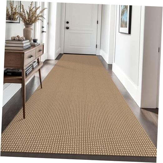 Woven Runner Rug 3x10 Ft Washable 3' x 10' (Rectangular) Orange/Tan/Brown