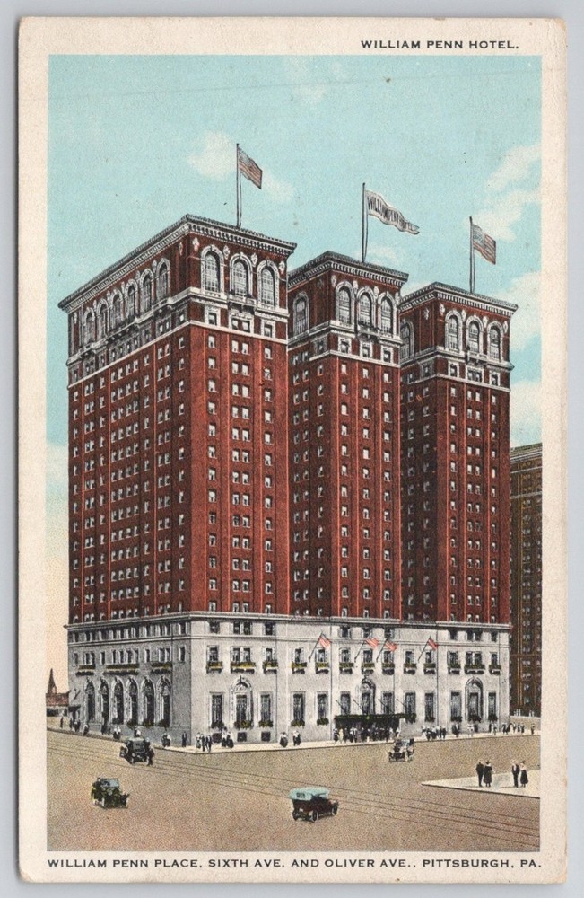 William Penn Hotel Pittsburgh PA Vintage Postcard Early 20th Century