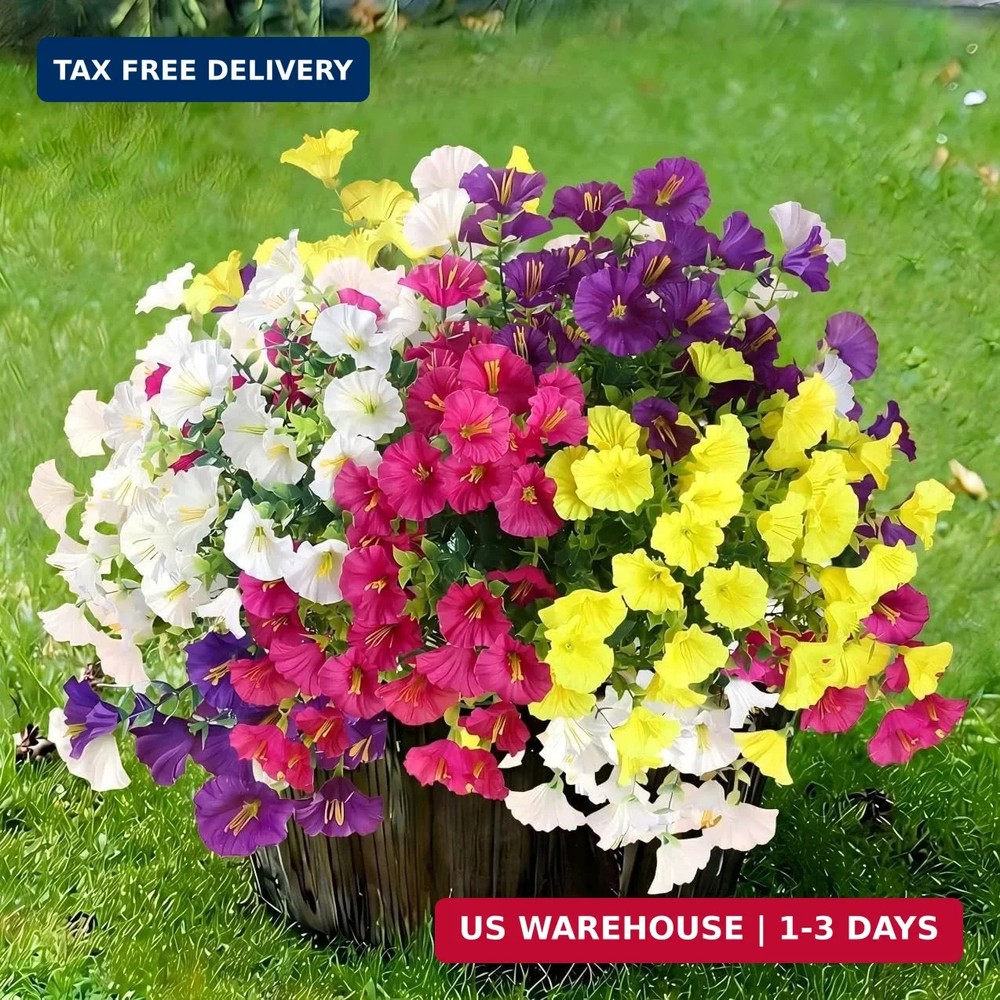 Artificial Flowers for Outdoors 12 Bundles Realistic Faux Plants UV Resistant Fa