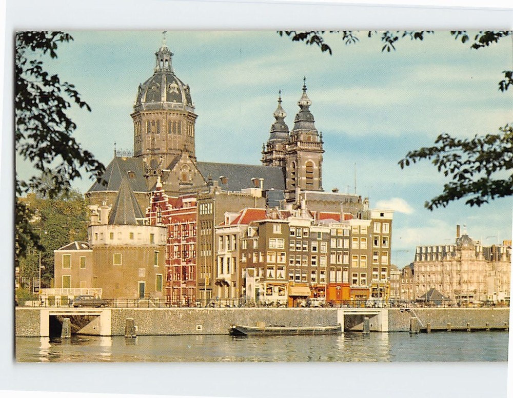 Postcard St. Nicholas Church and Tower of Tears Amsterdam Holland Netherlands