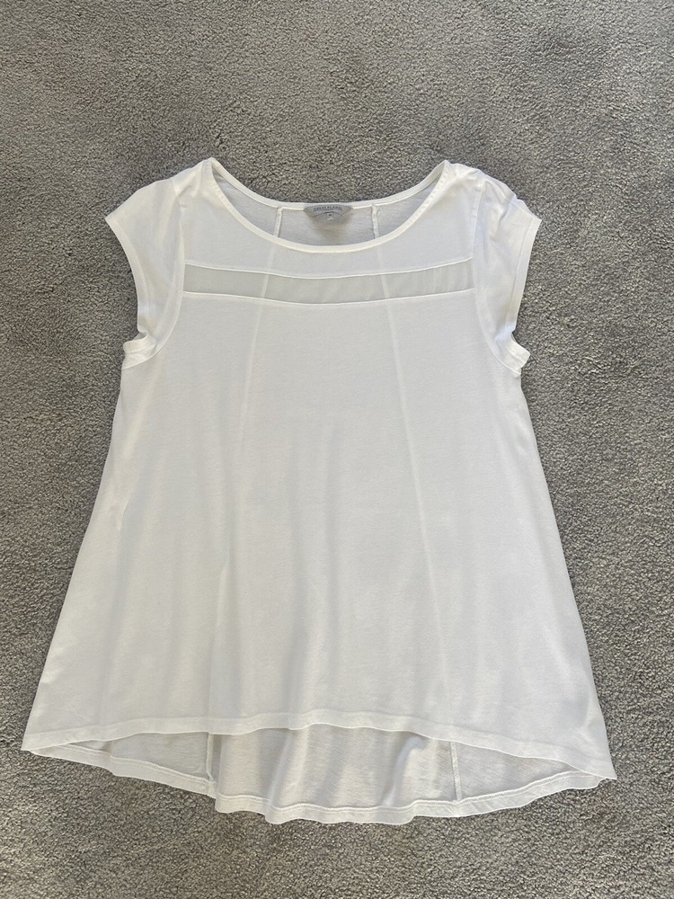 Ladies white cotton mix swing teeshirt size M