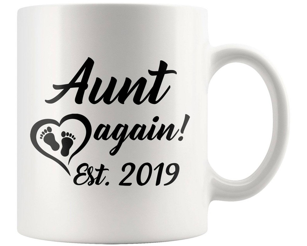Aunt Again Est 2019 Coffee Mug Aunt Established Mug New Aunt Mug Baby Reveal Mug