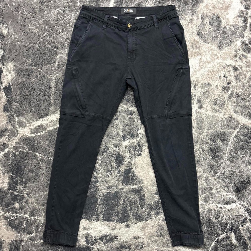 DUER Live Free Adventure Pants Mens 32x30 DU/ER Black Cargo Stretch Performance
