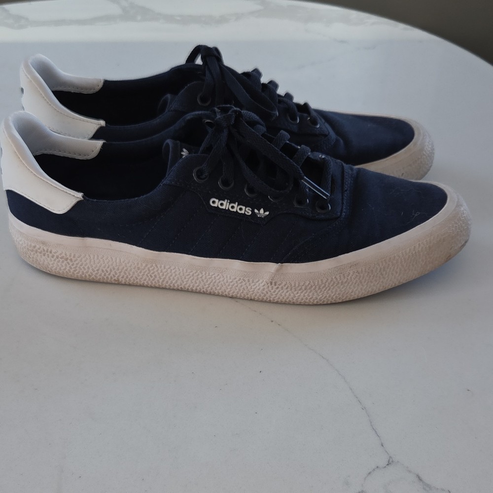 Adidas Navy White Canvas Low Top Men's 3M Vulc Casual Sneakers