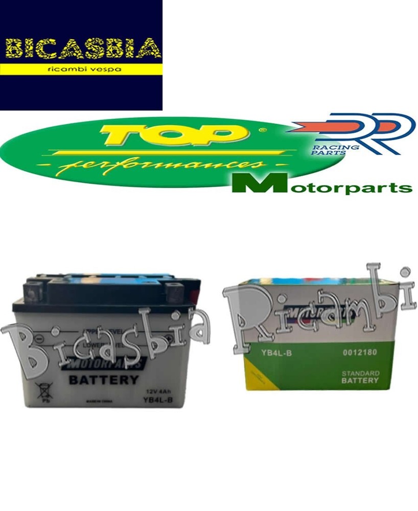 1817 YB4L-B 12V 4AH Battery for Piaggio MBK Aprilia Gilera 50 2T Models