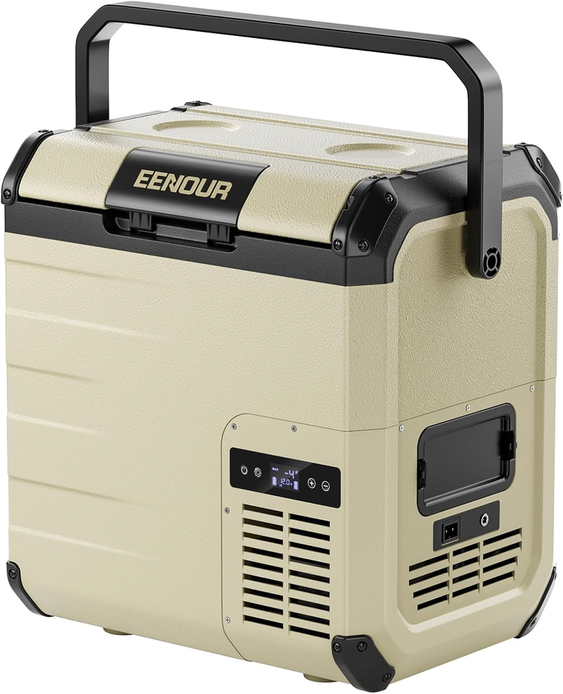 D18 12 Volt Car Refrigerator, Portable Freezer 19Qt/18L Battery & Solar Powered