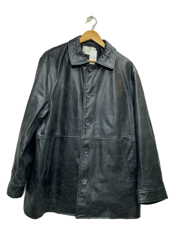 Maison Special Plain Black Cowhide Leather Blouson Jacket 11232161217 2296