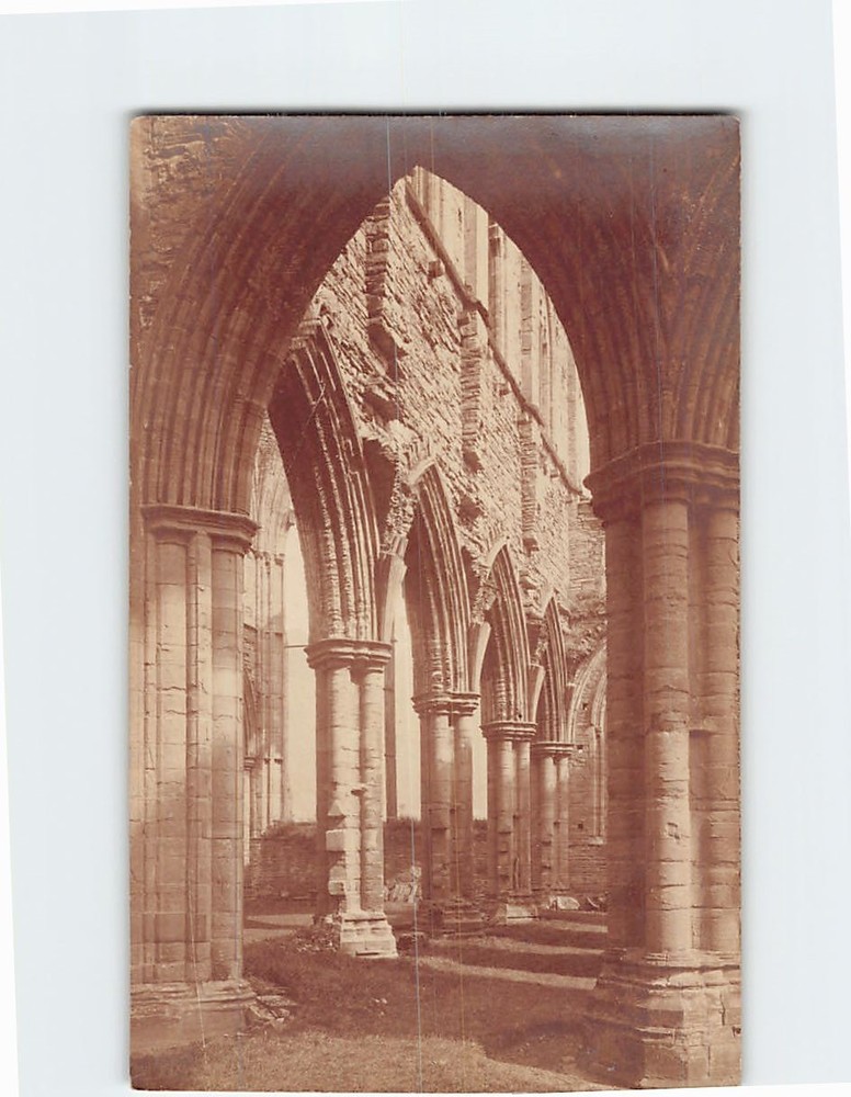 Postcard Interior Scene in Tintern Abbey Monmouthshire Wales