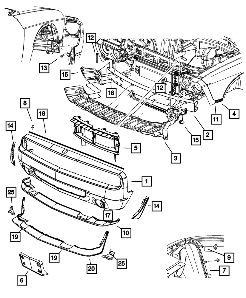 Genuine Mopar Front Fascia Support 68043965AC