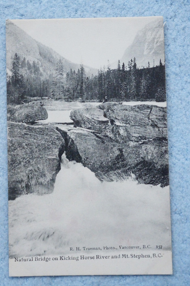 Natural Bridge on Kicking Horse River and Mt. Stephen, British Columbia