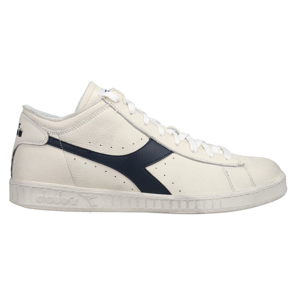Diadora Game L Waxed Row Cut Lace Up  Mens Blue, Off White Sneakers Casual Shoes