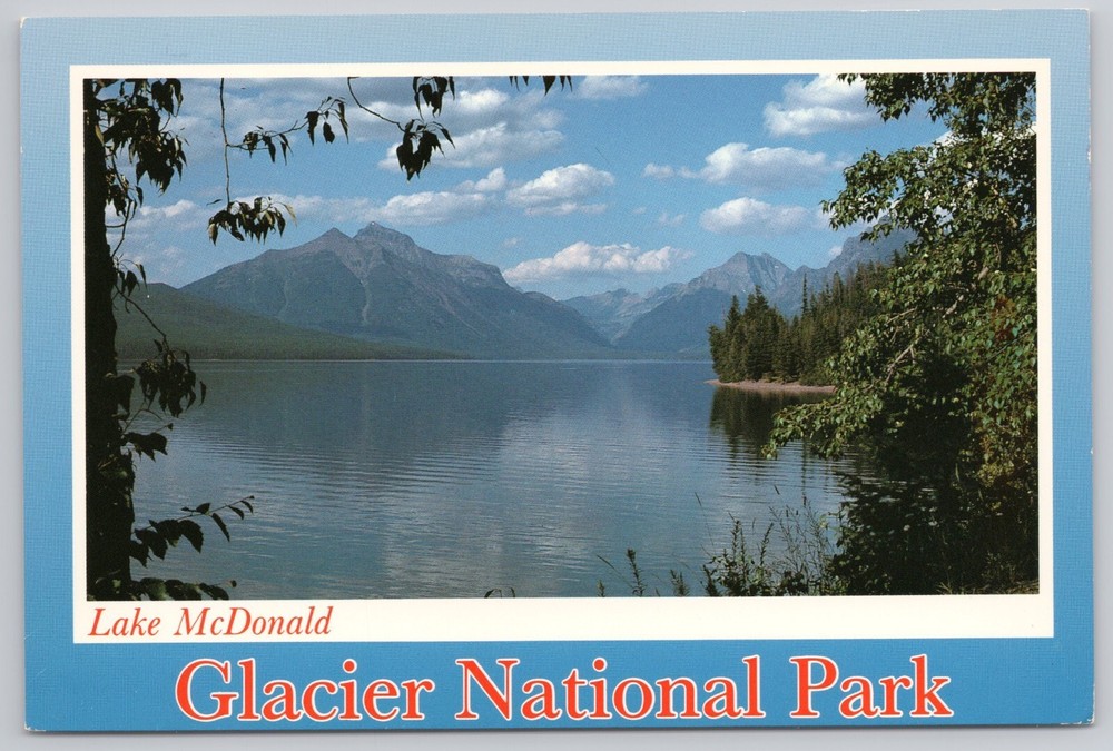Glacier National Park Montana, Lake McDonald Scenic View, Vintage Postcard