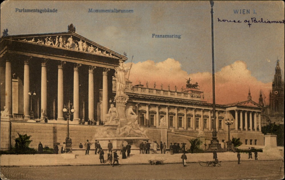 Parliament Building Vienna Austria vintage postcard c634