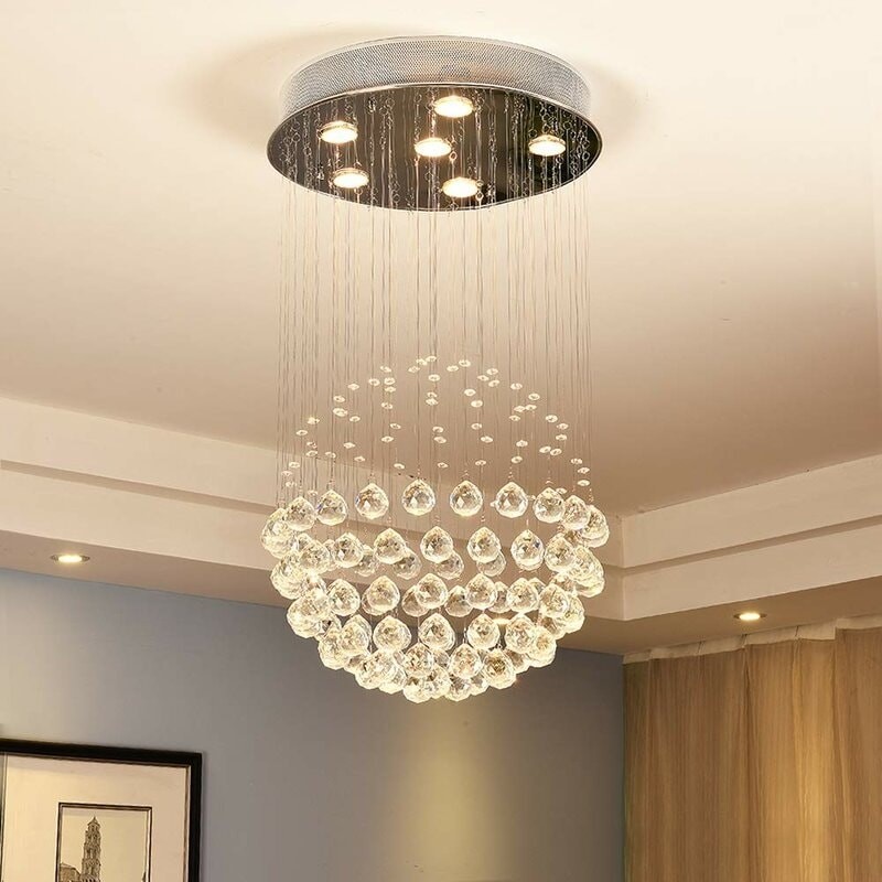 Maxax 6-Light Crystal Clear Silver Statement Chandelier MX16003