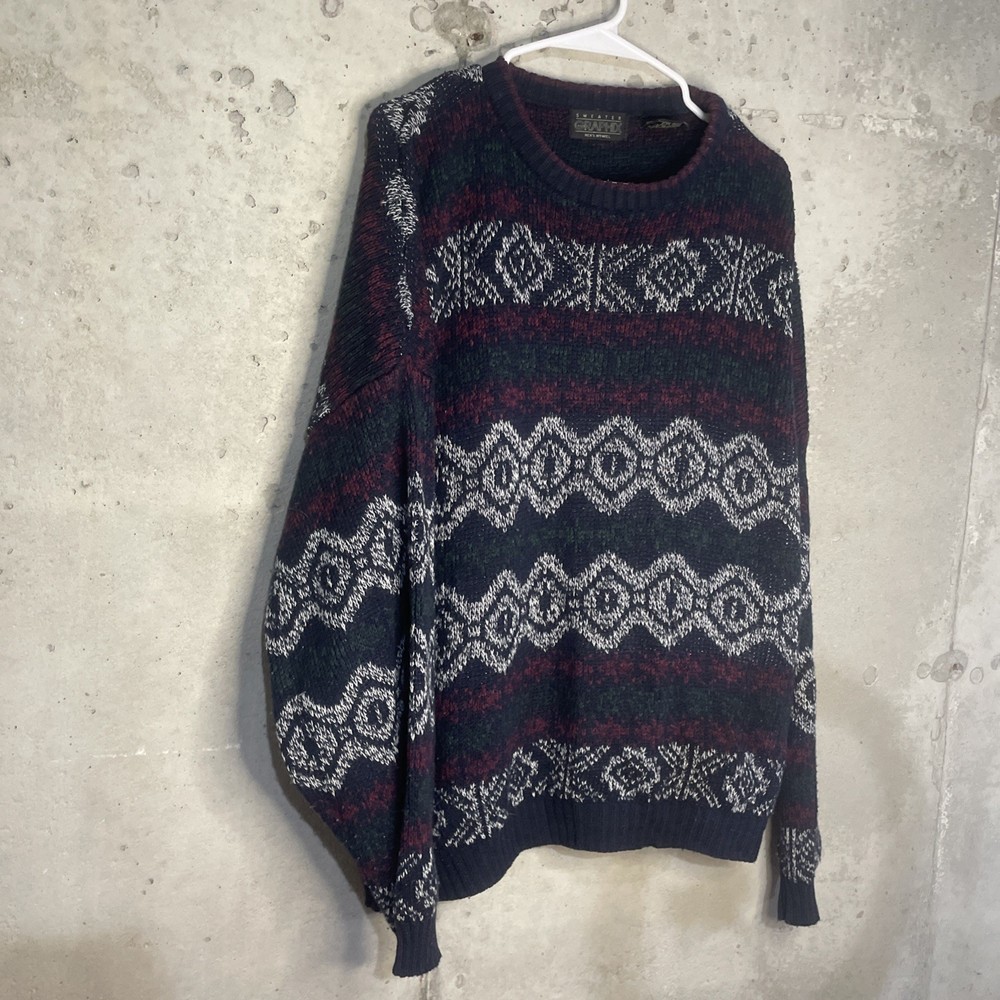 Vintage 90s Sweater Graphix Abstract Pattern Men's Size XL Multicolor Pullover-image