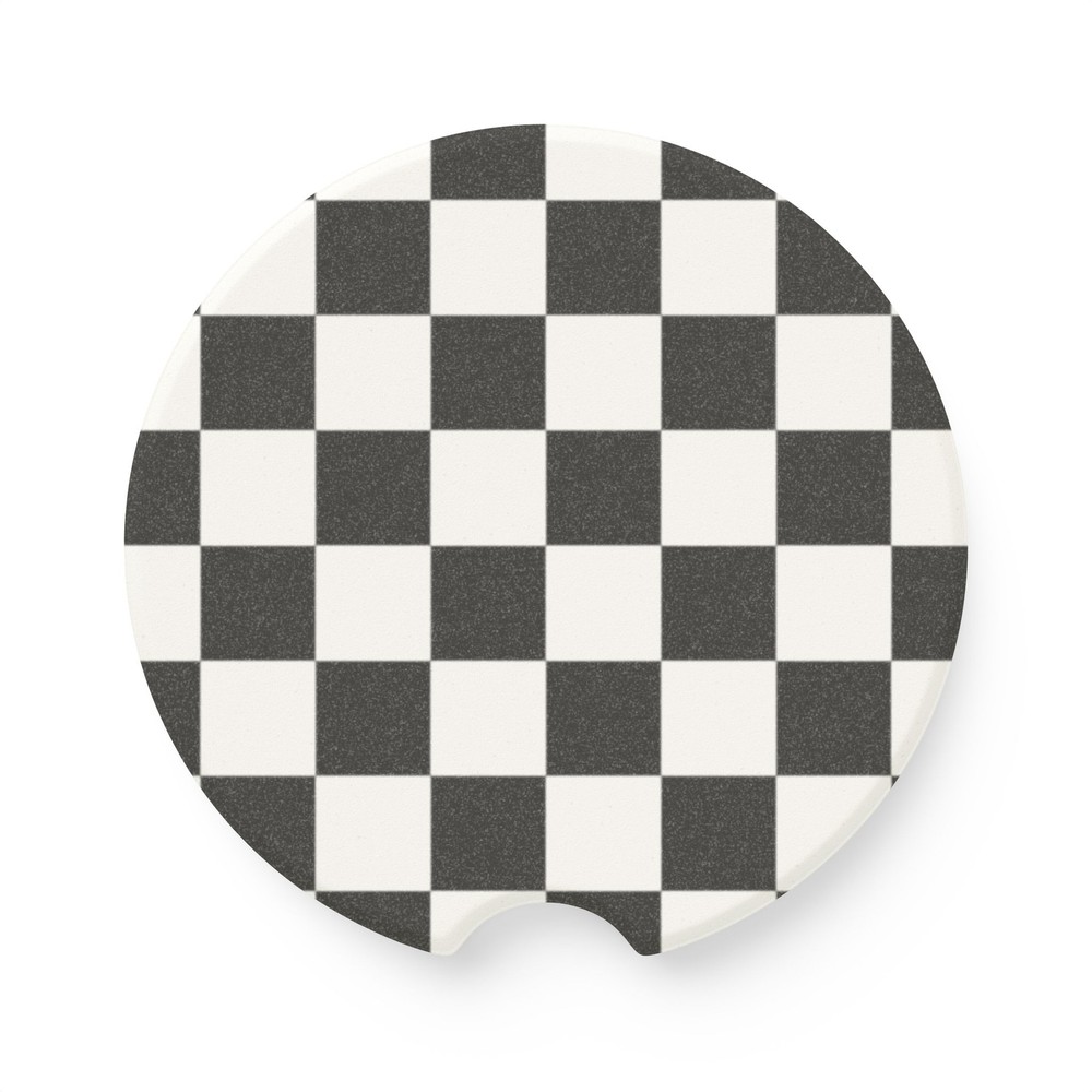 checker print Car Coaster