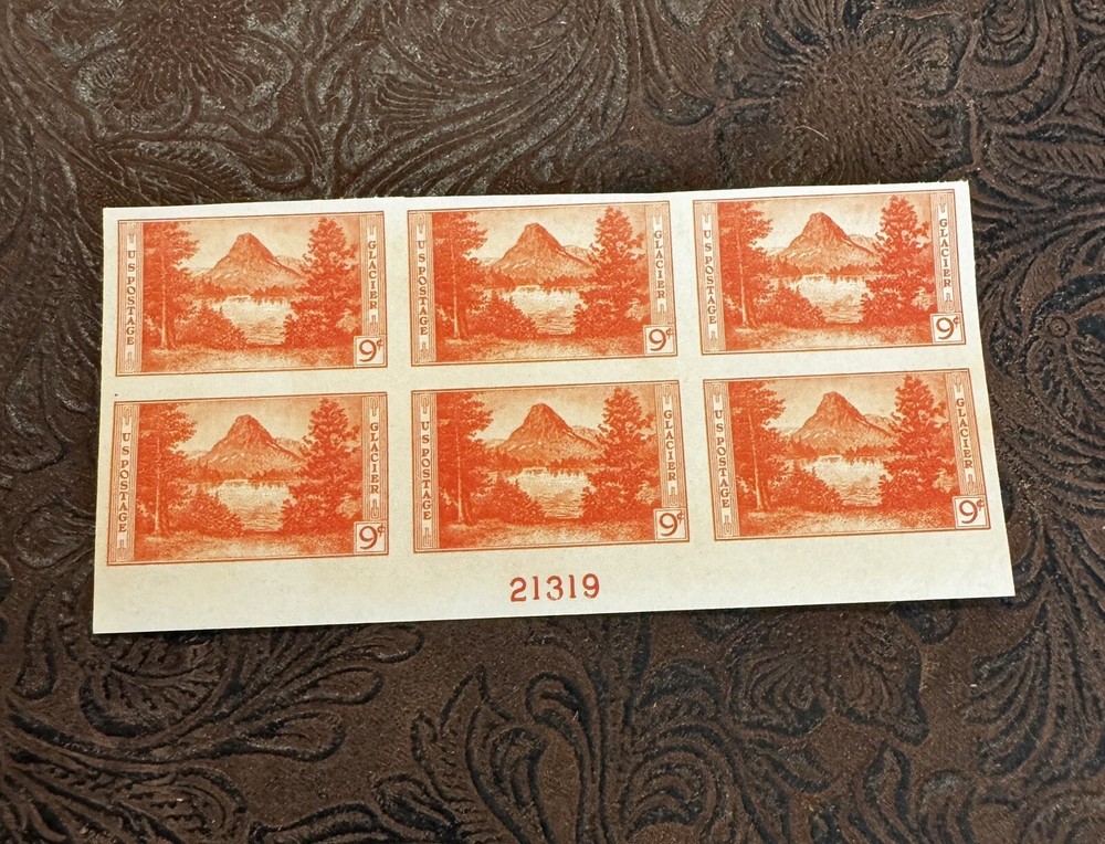 Vintage Unused Plate Blocks No 764 Non Perforated Collectible Stamps