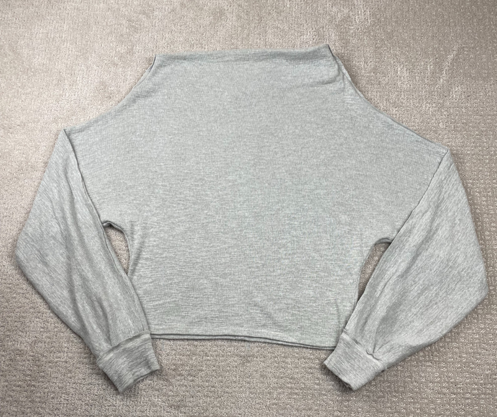 We The Free Top Womens M Thermal Ribbed Knit Long Sleeve Boat Neck Turtleneck