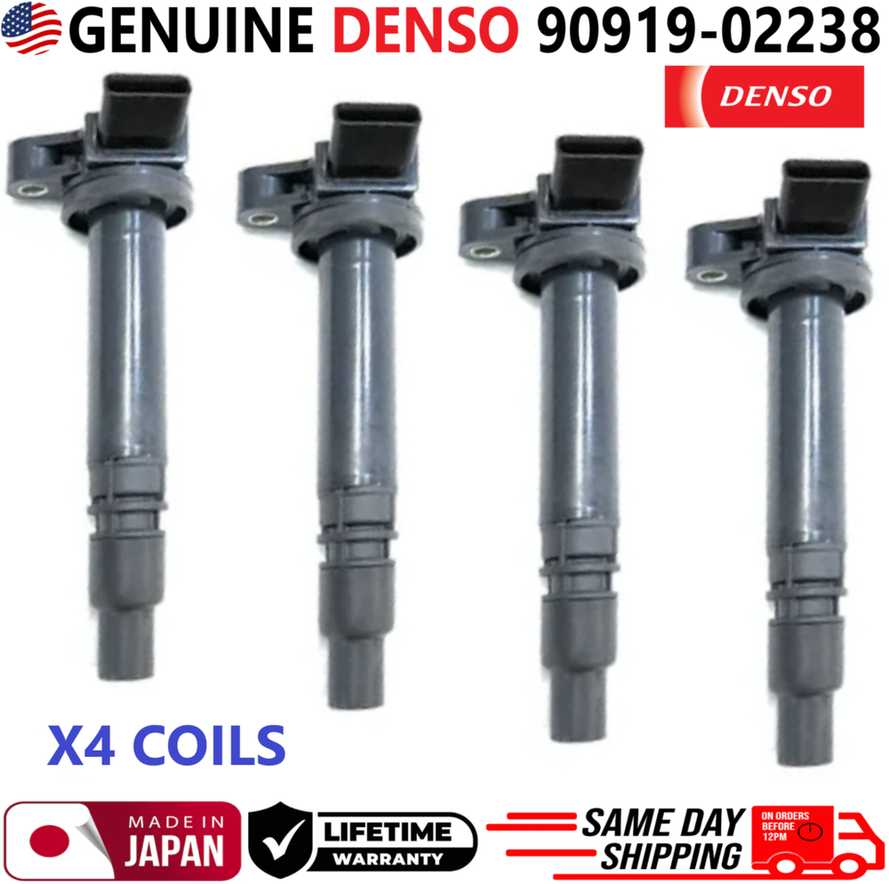 GENUINE DENSO Ignition Coils For 2000-2006 Toyota & Pontiac 1.8L I4, 90919-02238