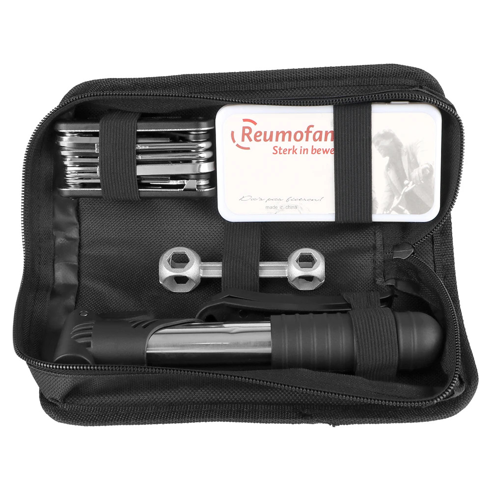 Multifunctional Outdoor Bike Repair Kit with Tire Patch and Lever in Compact Bag  