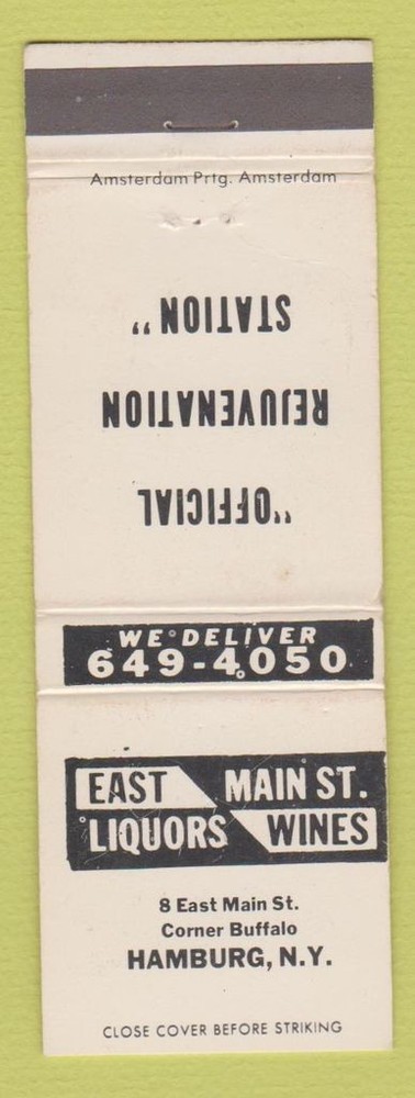 Matchbook Cover - East Main St Liquor Store Hamburg NY