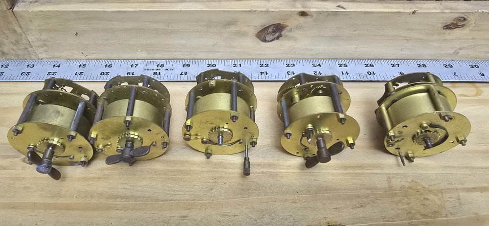 Waterbury Brass Clock Mechanical Wind Up Lot of 5 Parts or Repair